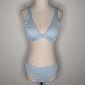 NWOT Splendid Women's Blue Two Piece Swimsuit Size Medium